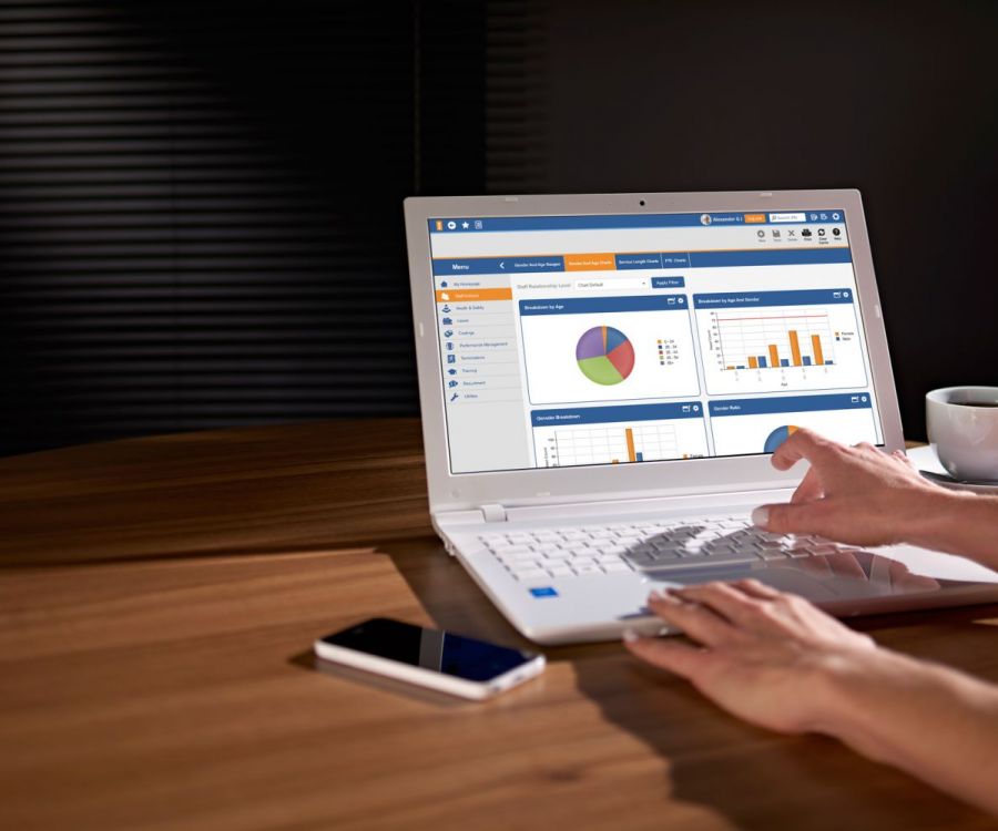 Human Resource Dashboard PC Laptop White